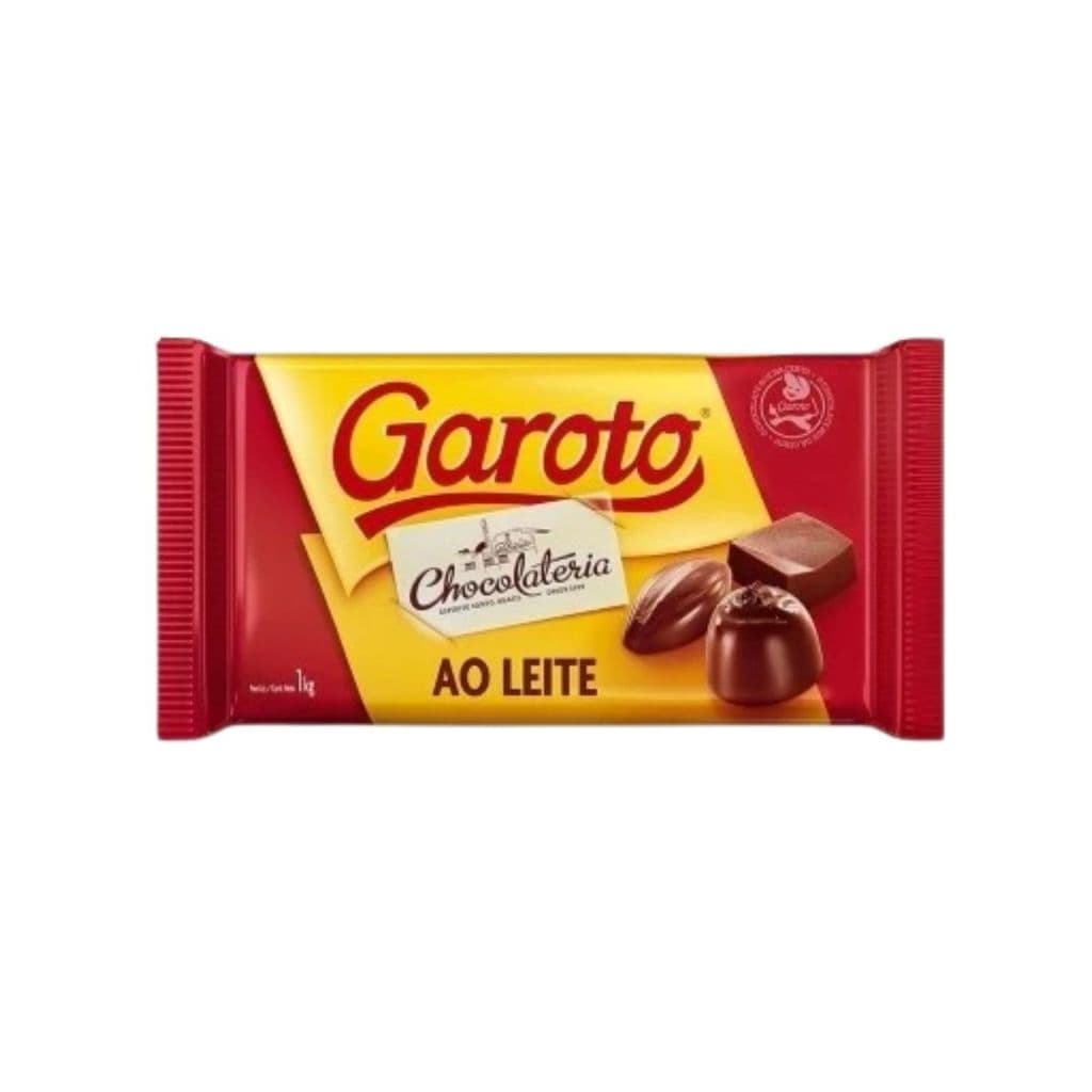 Barra de Chocolate Ao Leite Cobertura Garoto 1Kg