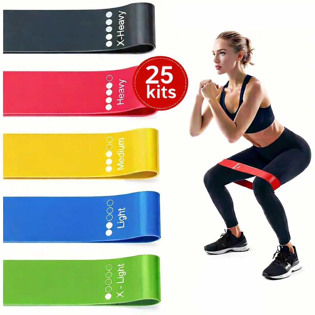 Kit Faixa Elástica Mini Band Exercício | 5 10 15 20 25 Kits Academia Pilates Treino Glúteo Em Casa