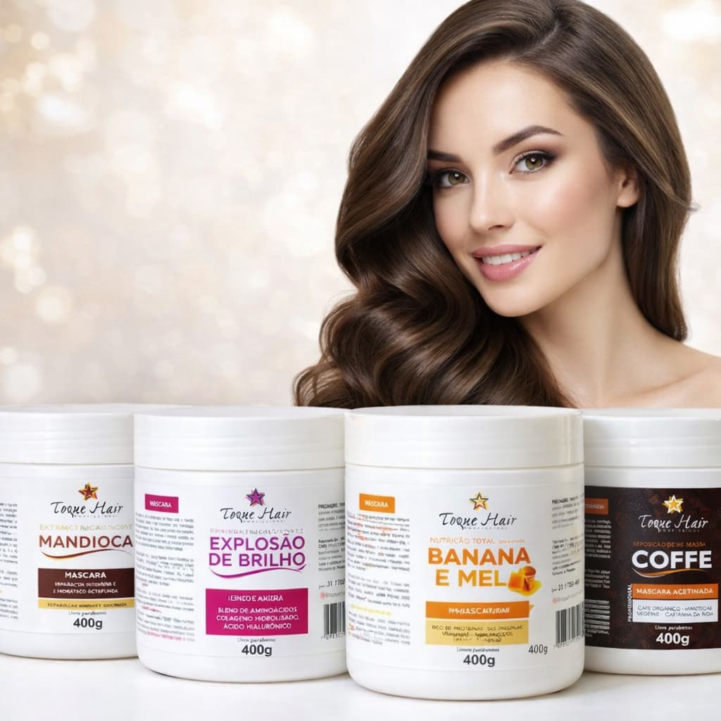Máscara de Hidratação Toque Hair 500g Mandioca Banana e Mel Coffee Explosão de Brilho nutriçao