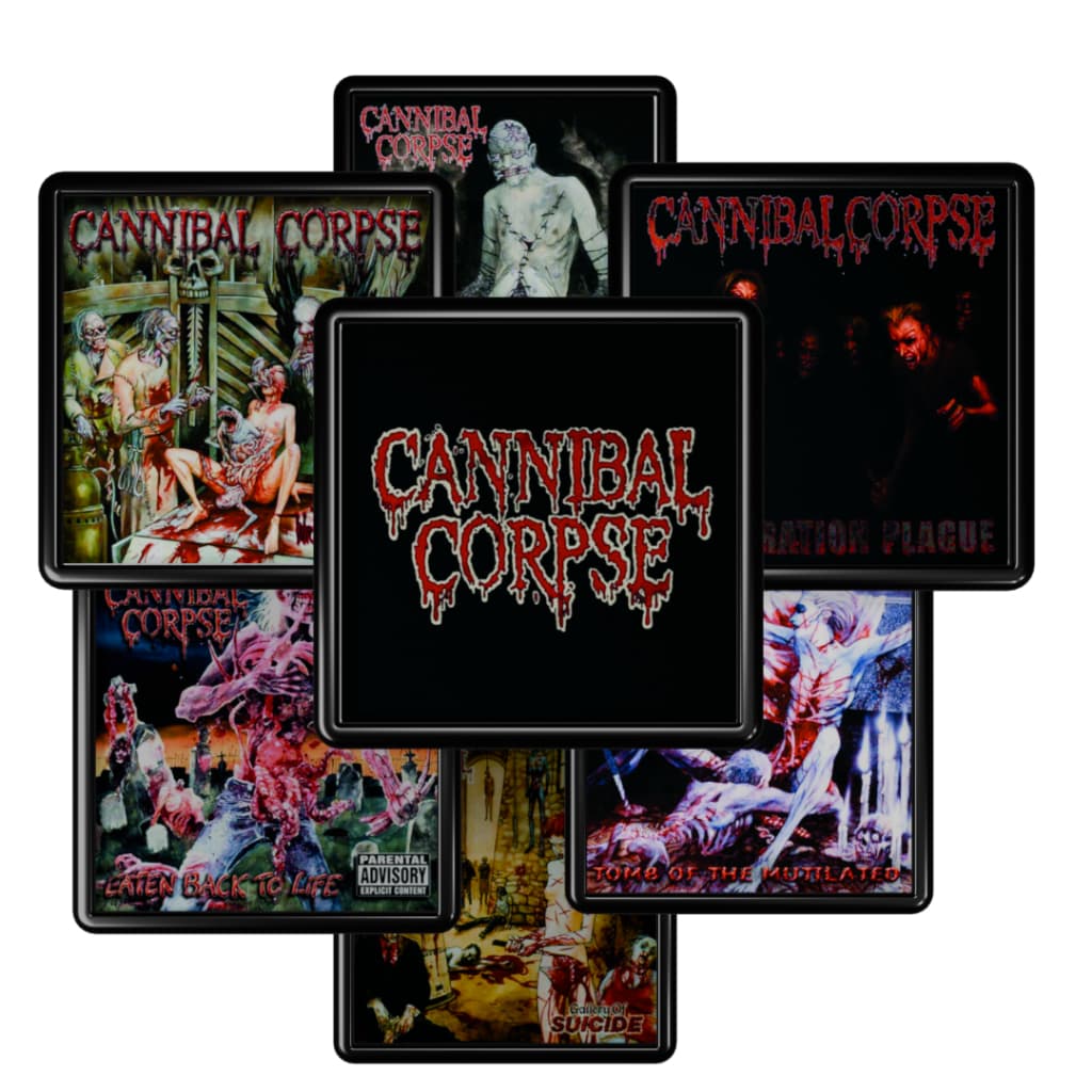 Kit quadros Cannibal Corpse death metal Álbuns com moldura 20x20cm