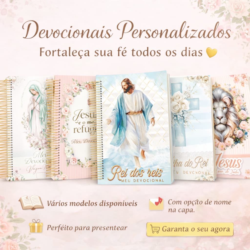 Devocional A5 Personalizado Evangélico/Católico | Presente Cristão Feminino