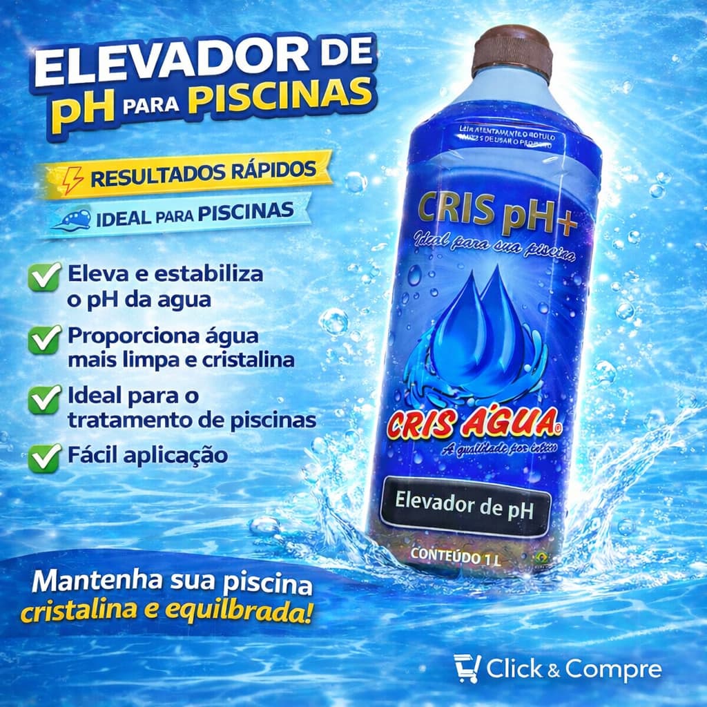 Elevador de pH para Piscina Cris Água Líquido 1 Litro
