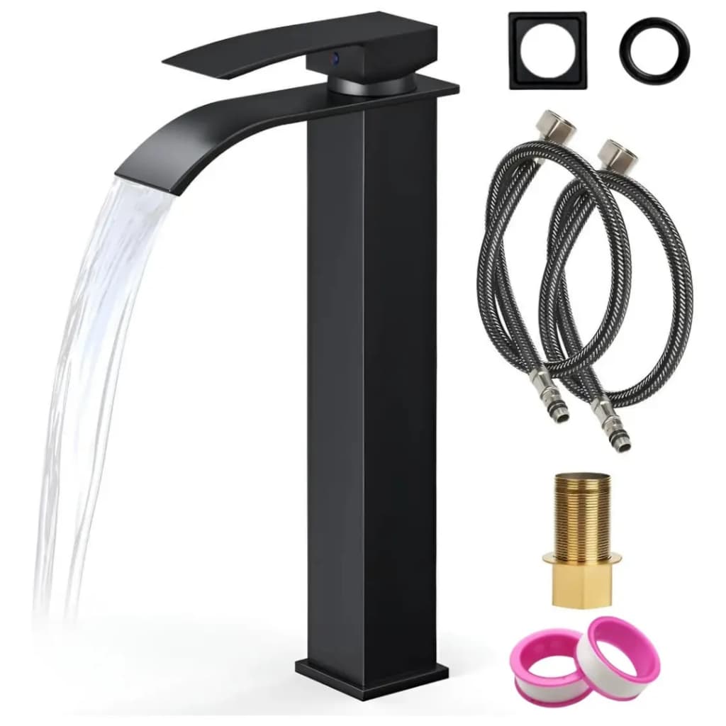 Torneira Cascata Monocomando Alta (30cm) Misturador Quente e Frio– Design Moderno e Elegante