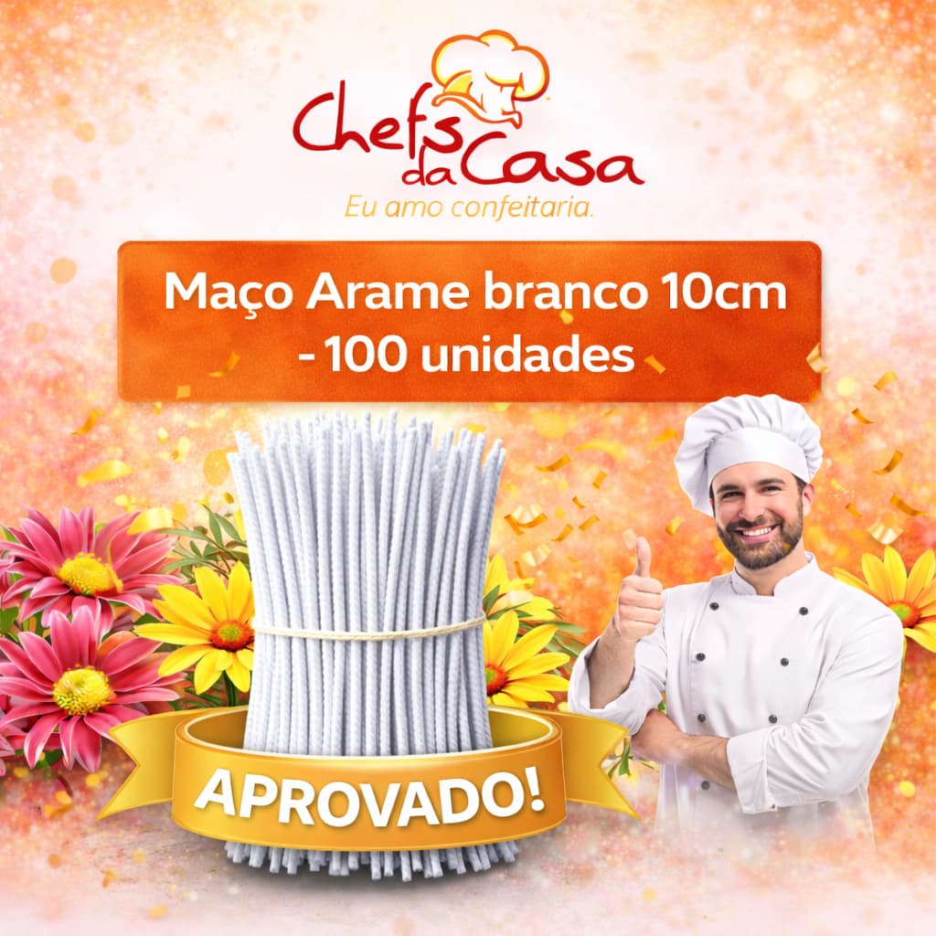 Maço Arame branco 10cm - 100 unidades