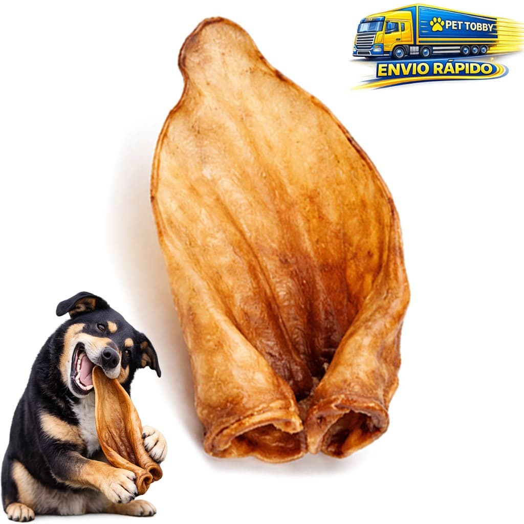 Kit Orelha Bovina Natural Desidratada Comestível Para Cachorro Mordedor Natural Petisco Pet Até 50un
