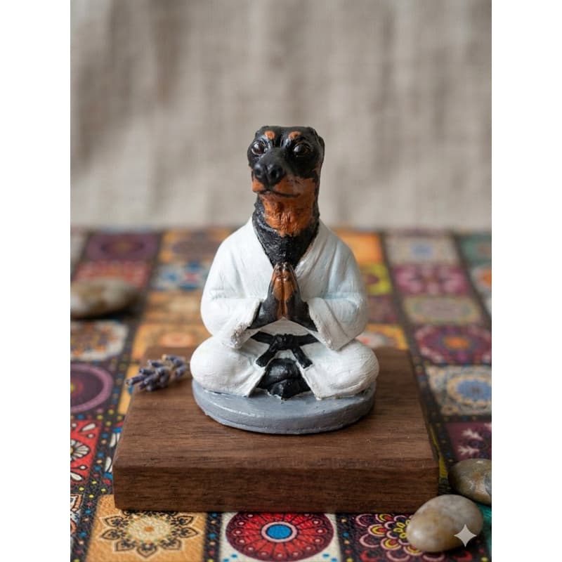 Estátua de cachorro pintada a mão| Decoração minimalista