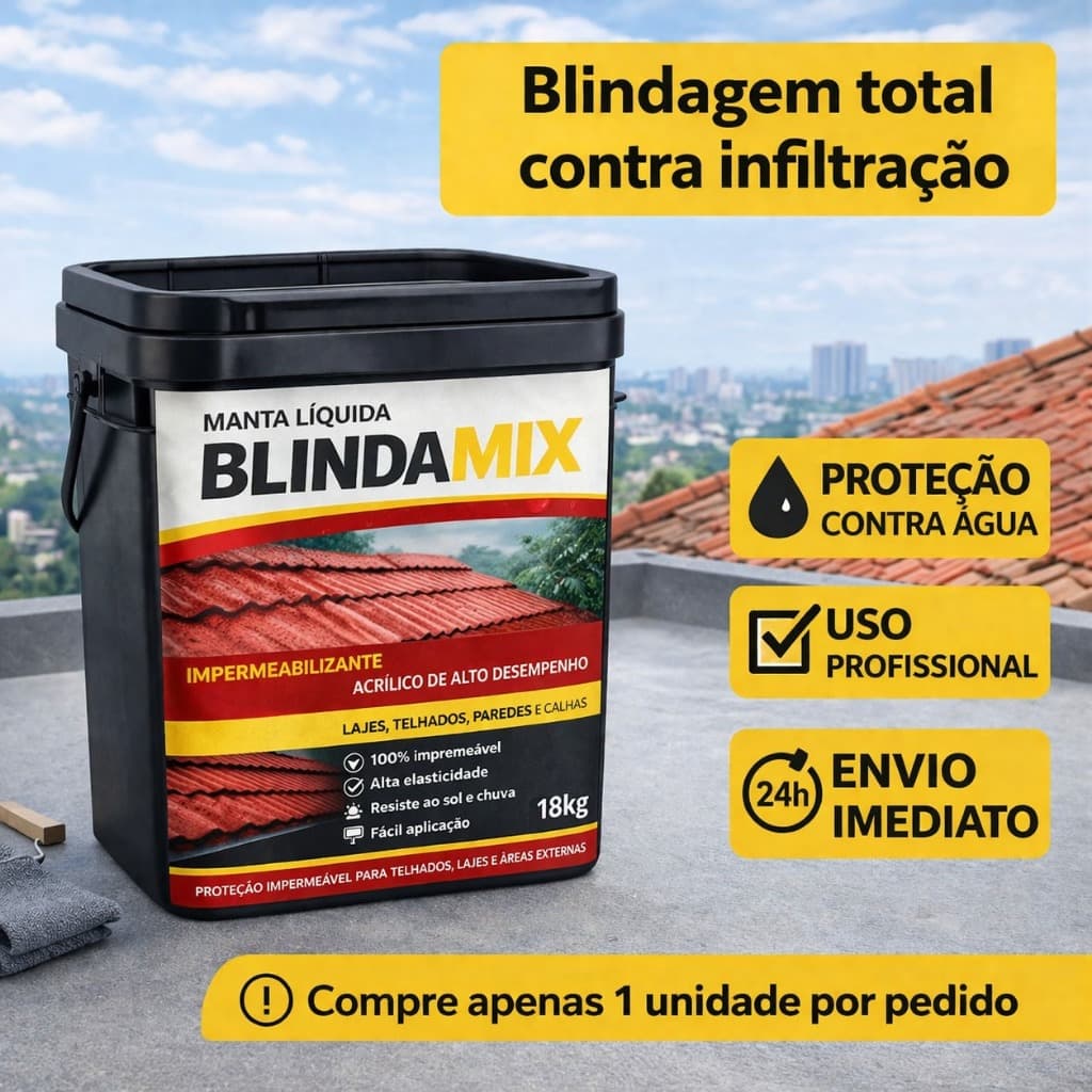 Impermeabilizante Emborrachado 18L Contra Goteiras Vazamentos Laje Telhado Alta Cobertura