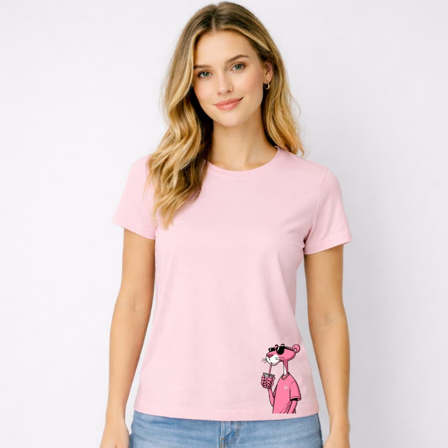 Camisa Camiseta Pantera Blusa Casual 100% Algodão Manga Curta Tshirt Feminina Estilosa Gola Redonda