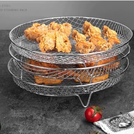 Grelha Para Air Fryer 3 Andares Aço Inox Cozinha