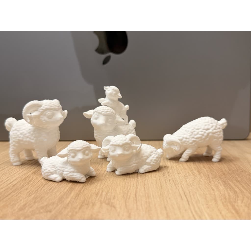 Kit 6 Mini Ovelhas, cordeiros rebanho ovelhapara Páscoa e Presépio Branco Decoração