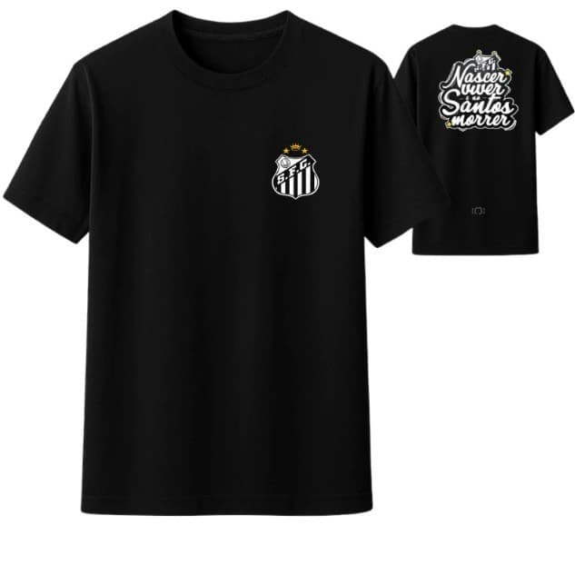 Camiseta Camisa Masculina Santos FC Orgulho Alvinegro  Nascer Viver e No Santos Morrer Futebol Time Qualidade Premium