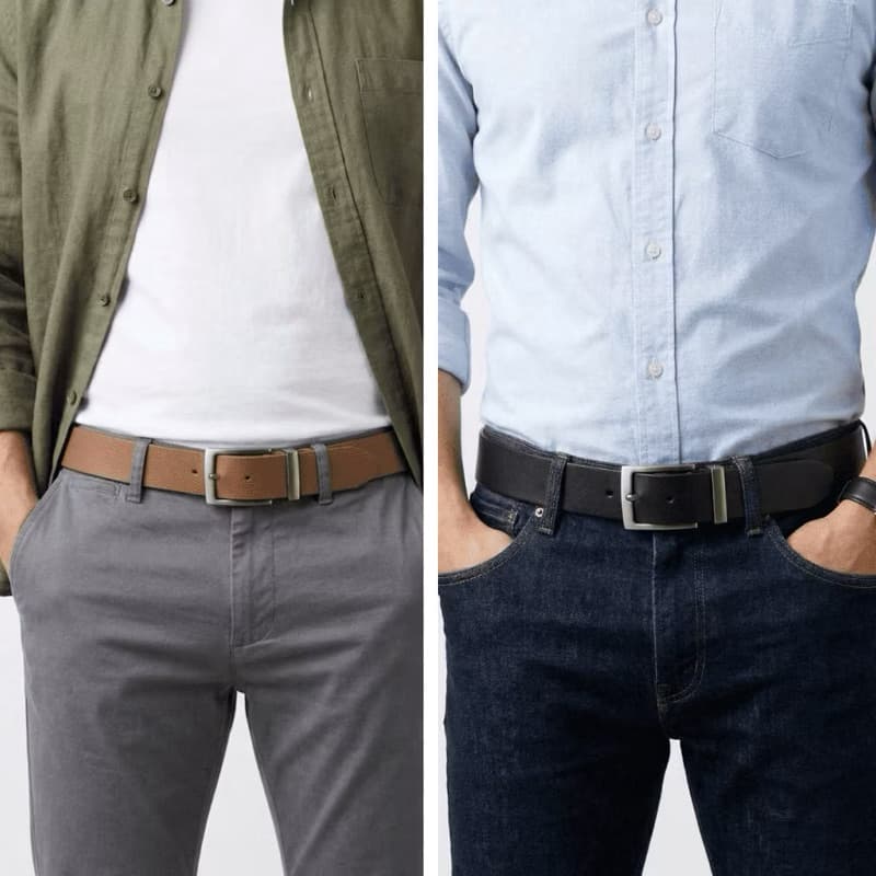 Cinto Social Masculino 3.5cm Sintetico Premium Texturas em Couro Italiano e Flooter