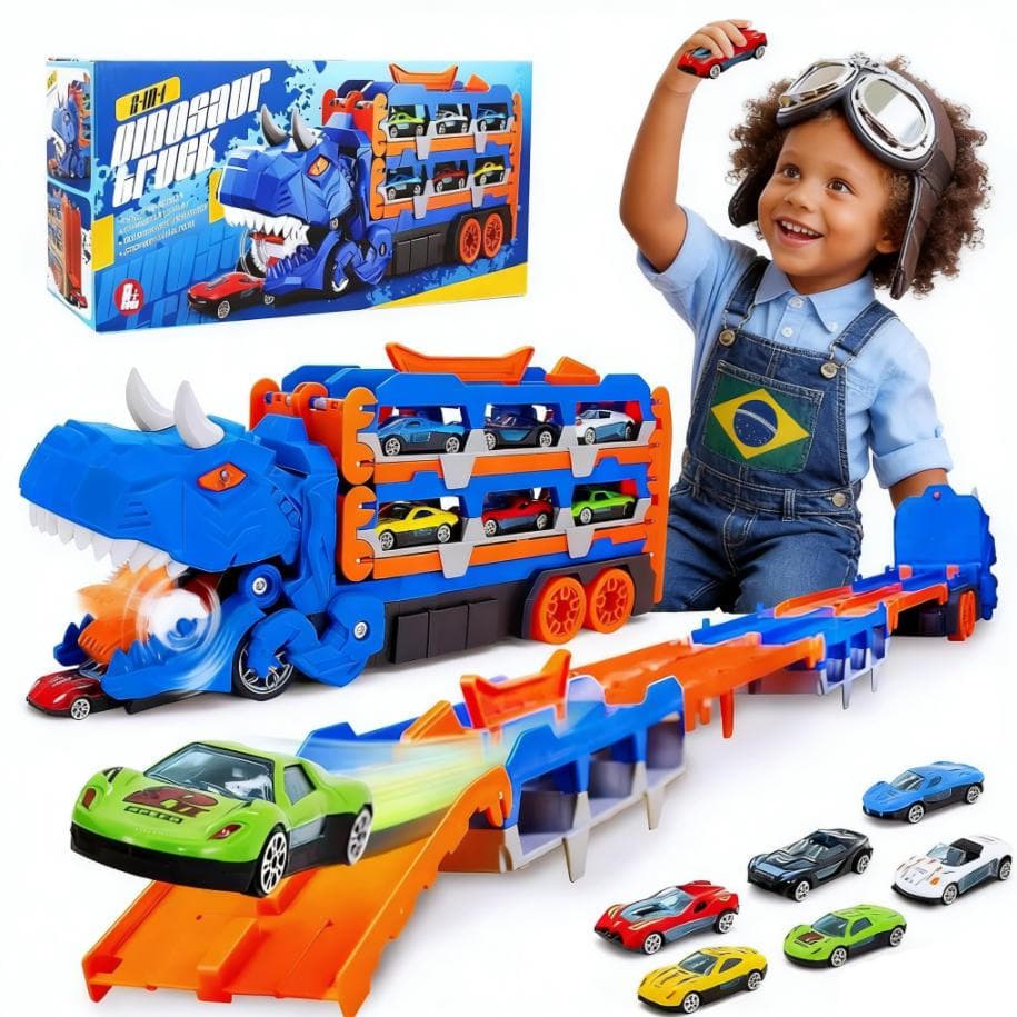 Caminhão Dinossauro Engolidor de Carrinhos – Brinquedo Divertido e Criativo para Crianças