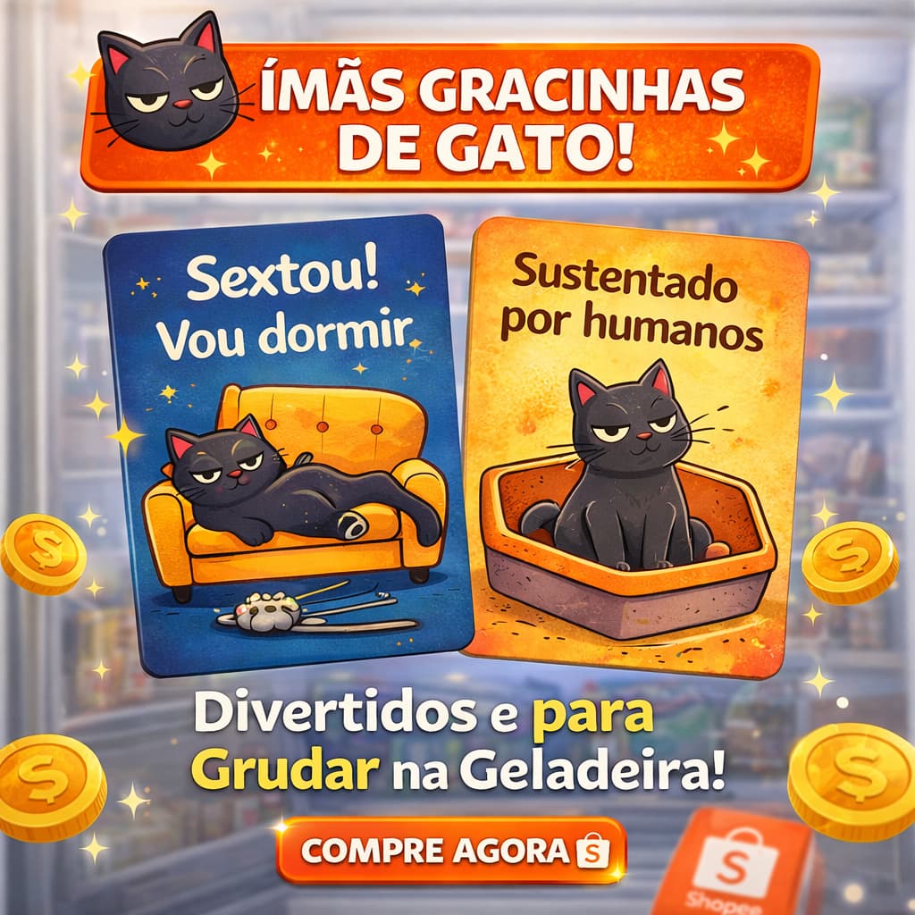 Imã de Geladeira Gato Engraçado 😻 Kit 2 Unidades MDF Premium / Decorativo Criativo Frases Divertidas