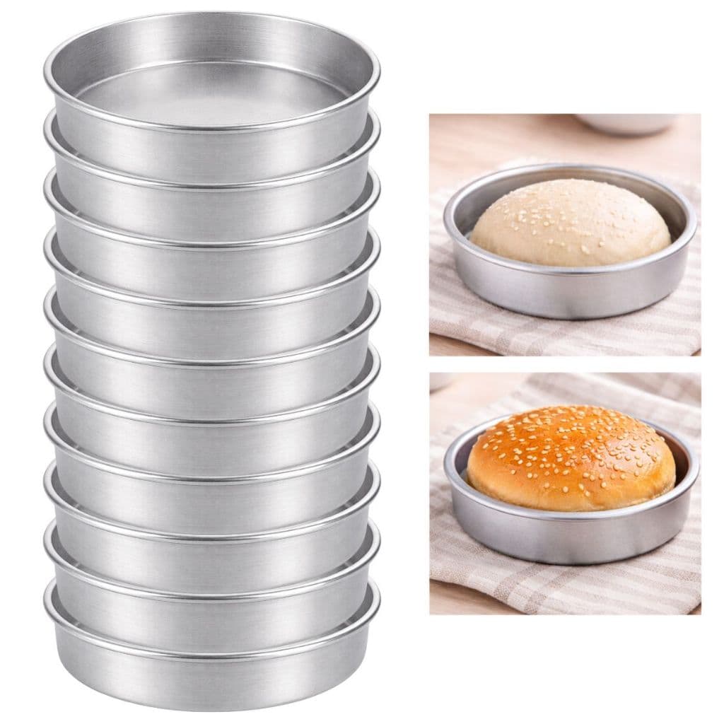 10 Formas Para Assar Pão De Hambúrguer Em Alumínio 11,5X2,5