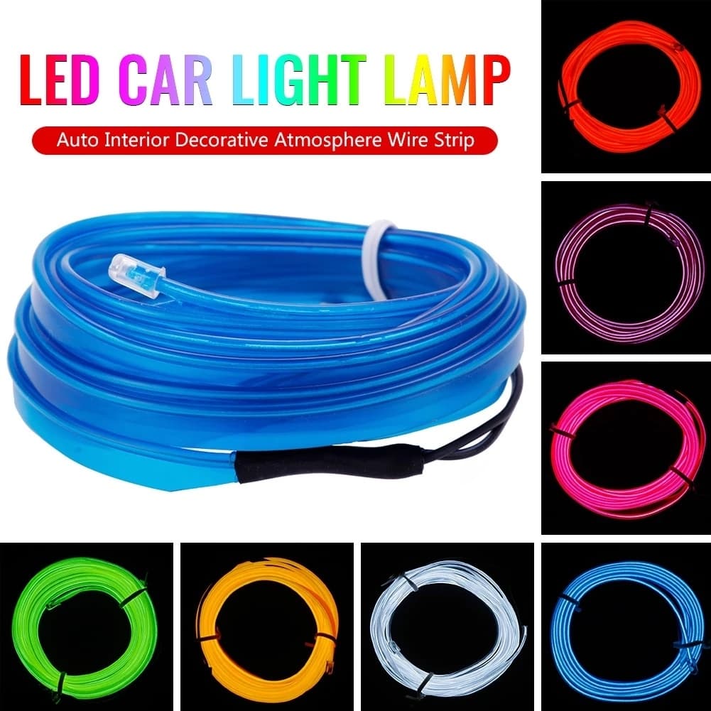 Fita LED Neon Decorativa De Arame Decorativo De Interior Automotivo Painel Interno ENCAIXA USB