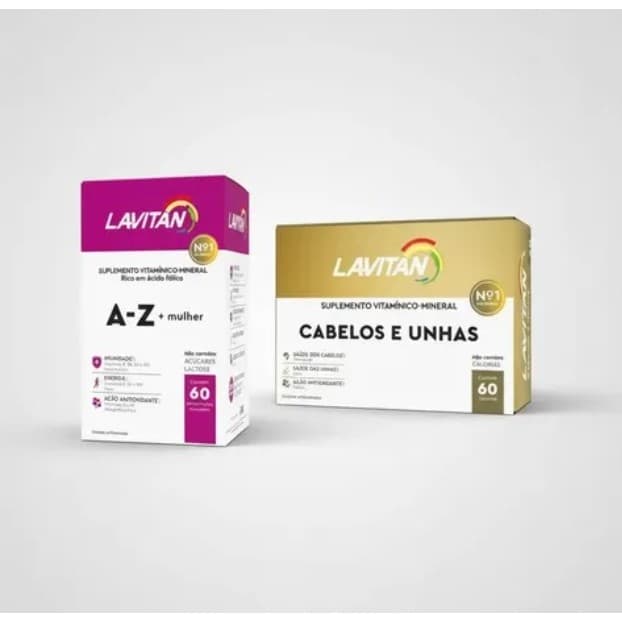 Lavitan A-z Mulher 60 Comp + Cabelos E Unhas 60 Comp Sabor Original