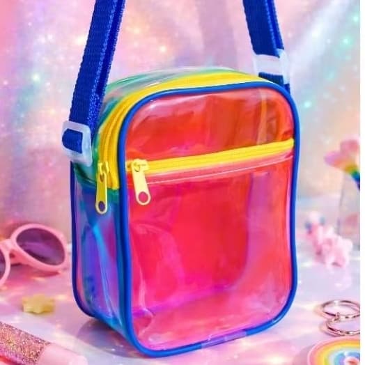 Shoulder bag unissex/Bolsa de ombro colorida neon  e transparente!