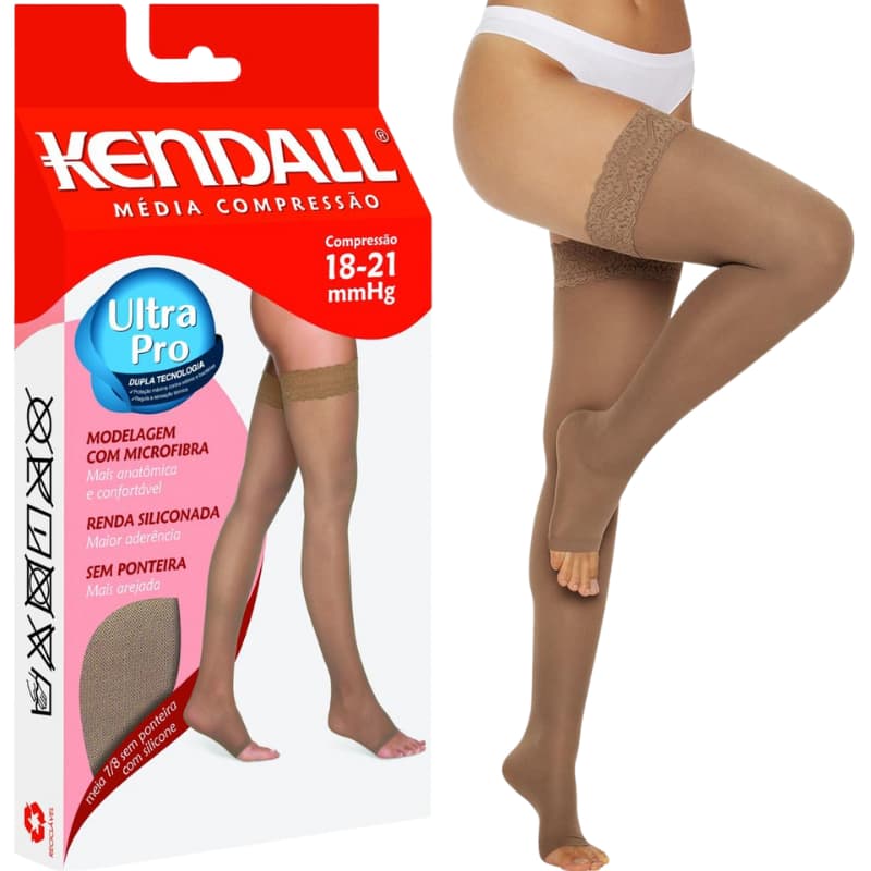Meia Kendall Média Compressão 7/8 Original Sem Ponteira