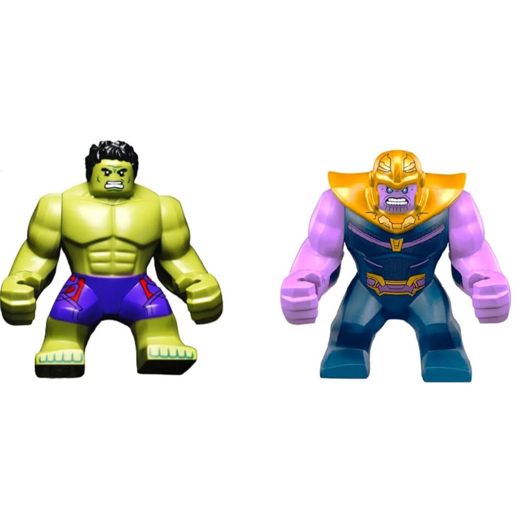 Bloco de Montar Super Herói Hulk e Vilão Thanos