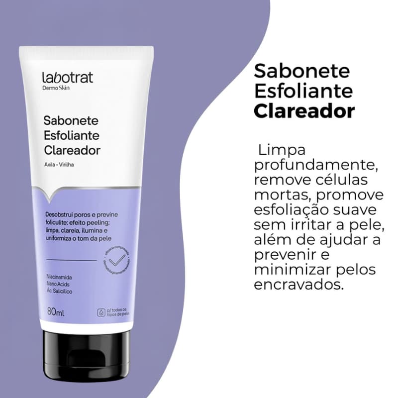 Sabonete Esfoliante Clareador Labotrat 80ml Axilas Virilha Niacinamida Original