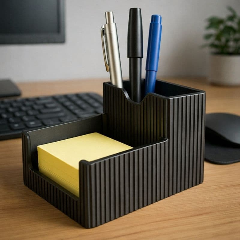 Organizador de Mesa Porta Canetas e Post-it | Suporte Escritório Moderno Compacto