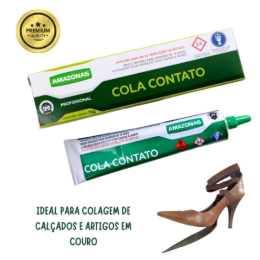 Cola Contato 75g Amazonas Sola Sapato Tenis Bolsa Couro Profissional
