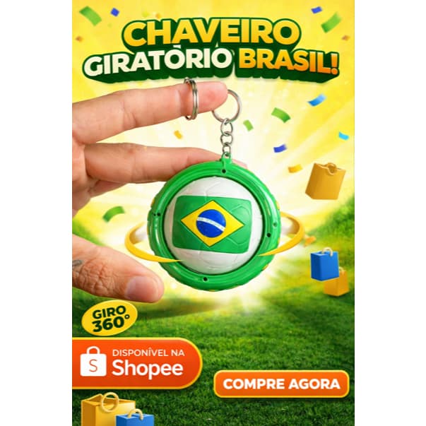 Kit 10 Chaveiros giratórios Brasil