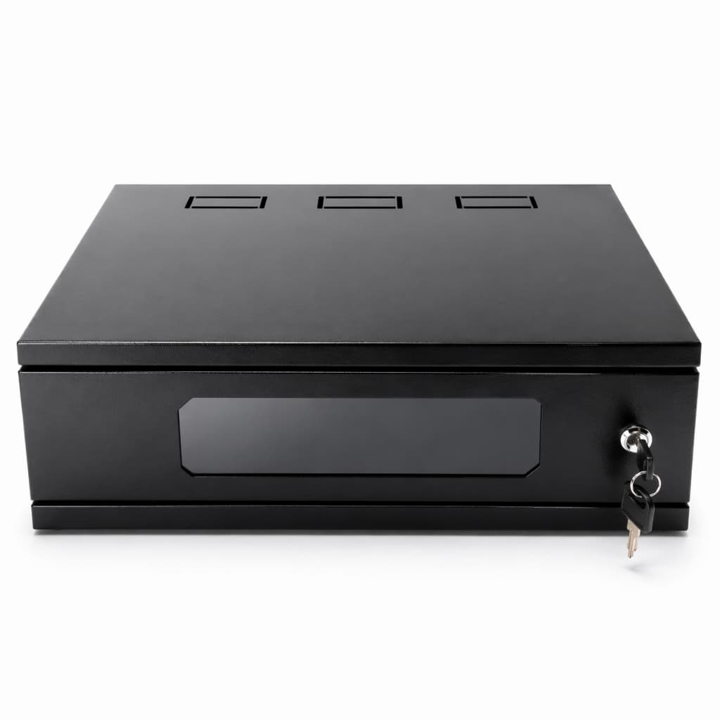 Gaveta Rack 19” 3U 370mm Preta Com Chave Aço Resistente