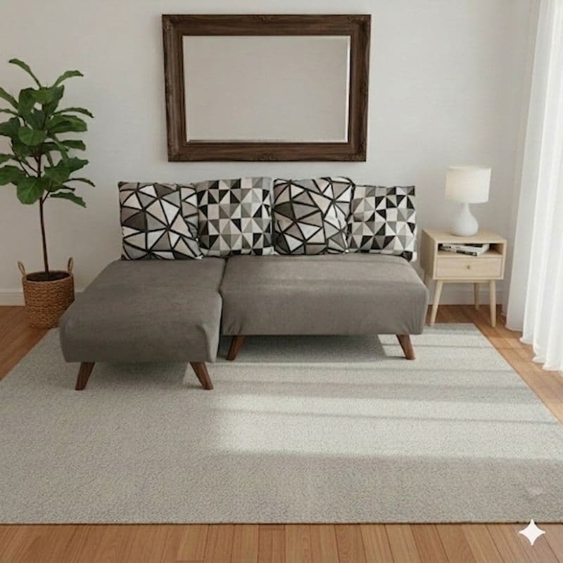 Sofa-cama de 2 lugar moderno com 3Almofadas 2 módulos de Encaixe móveis decoração casa escritório