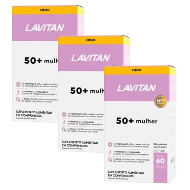 kit 03 Lavitan 50+ Mulher 60 comprimidos Cimed