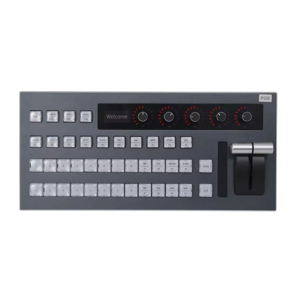 Painel Controle Switcher KD50X vMix ATEM Blackmagic 12 Canais IP USB T-Bar Profissional Transmissão Live