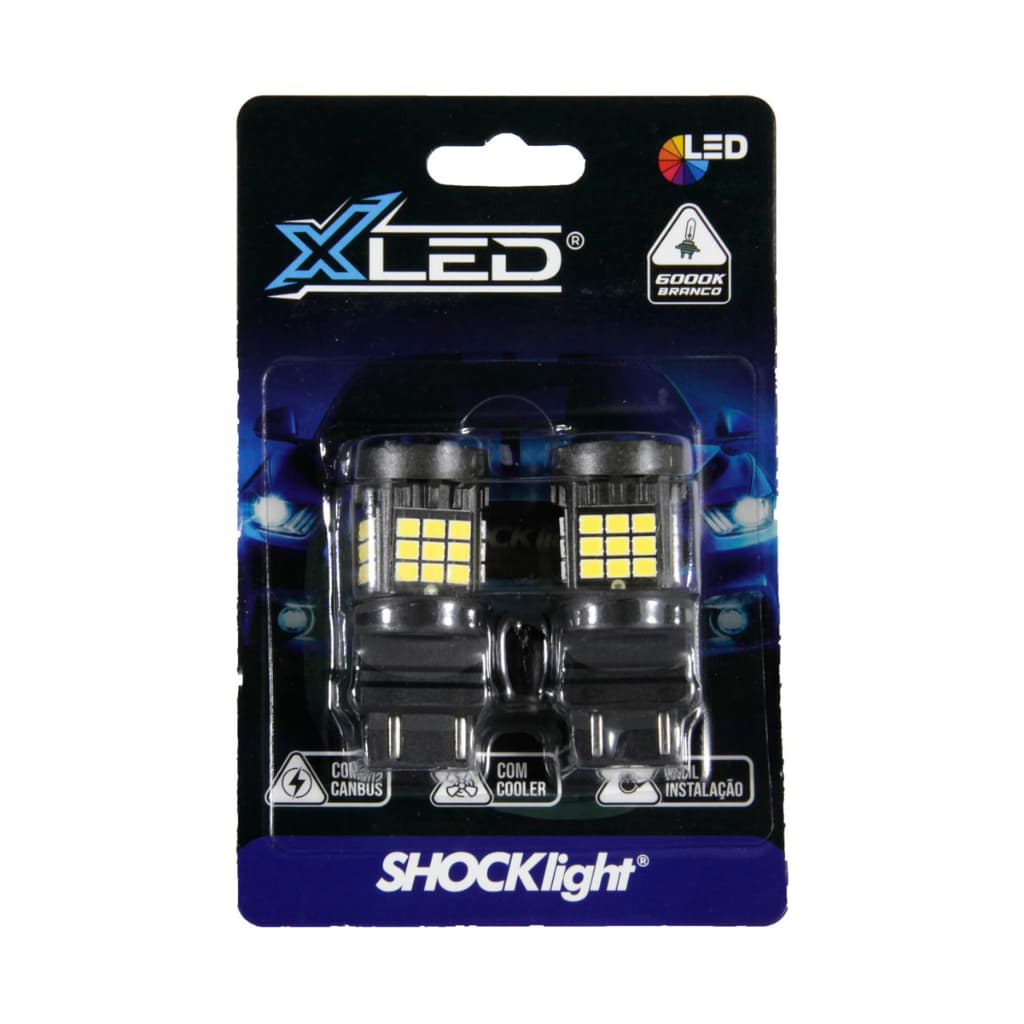 Lâmpada Led T25 36 Led Canbus 2 Polos Xled Shocklight BrancoLâmpada Led T25 36 Led Canbus 2 Polos Xled Shocklight Branco