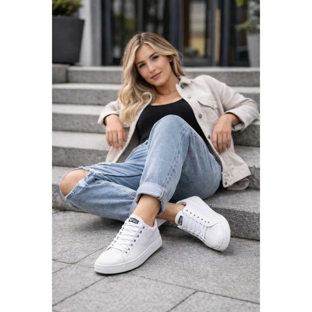 Sapatênis Casual Feminino Hype Shoes - Linha Super Confort - Estilo Urbano Premium - Branco