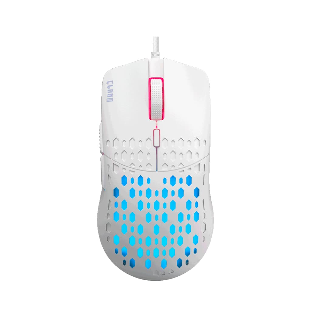 Mouse Gamer Clanm Slits V2 Branco 7200 Dpi Rgb Com Fio Usb