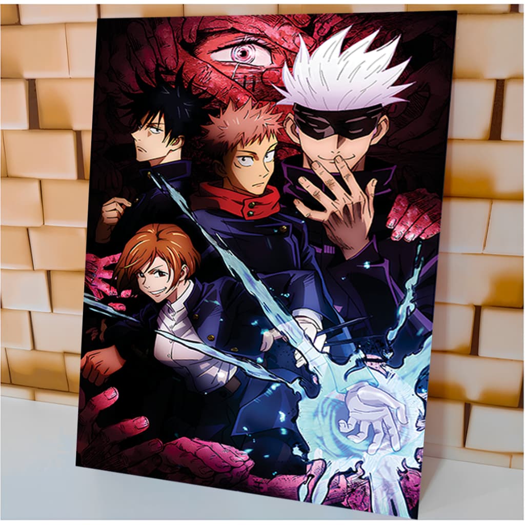 Quadro Decorativo Anime Jujutsu Kaisen Gojo Itadori Megumi Nobara Para Sala Quarto Cozinha Hall