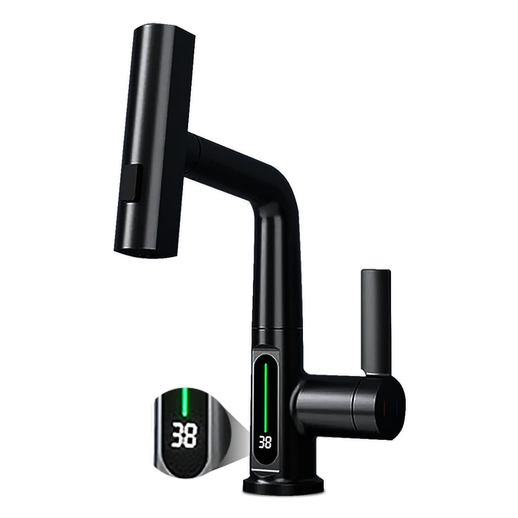 Torneira Misturador Moderna Com LED Temperatura Cozinha Banheiro
