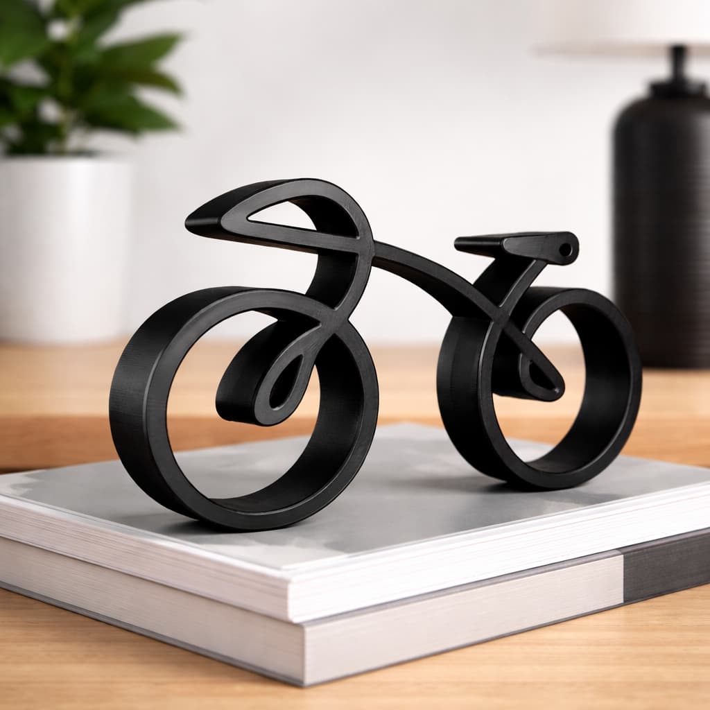 Escultura Bicicleta Decorativa Minimalista | Enfeite Moderno | Sala - Quarto - Escritório | Presente