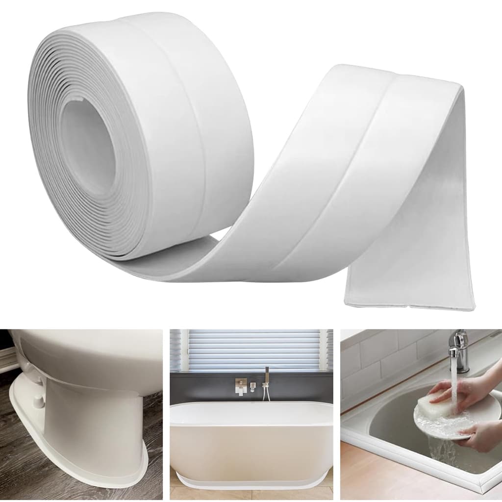 Fita Antimofo Selante Branca De Pvc À Prova D 'Água  3M x 2CM Para Cozinha / Banheiro / Banheira