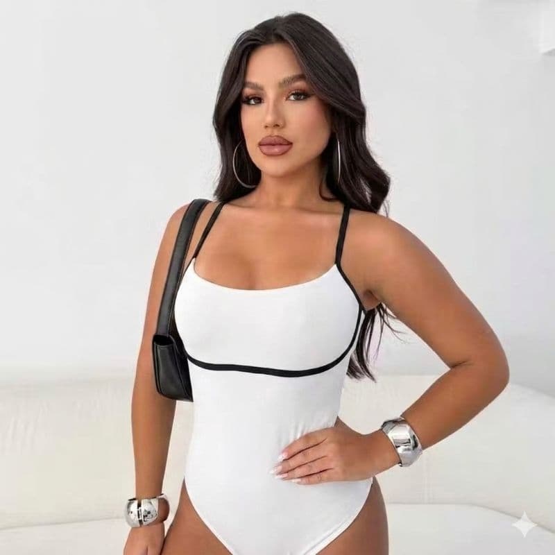 Body Feminino Bicolor Blusa Feminina de Alcinha Estilosa Suplex