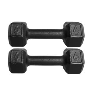 Par de Halter Sextavado 6kg Pintado  Academia Fitness