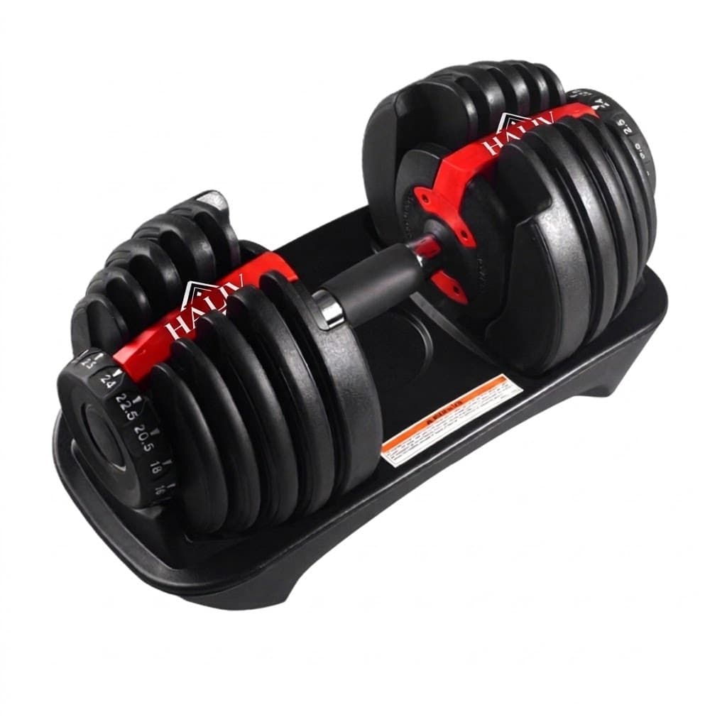 HALTER REGULÁVEL VERMELHO 24KG - DUMBELL,  ANILHAS FITNESS, EXERCÍCIO, MUSCULAÇÃO, ACADEMIA,  AJUSTÁVEL