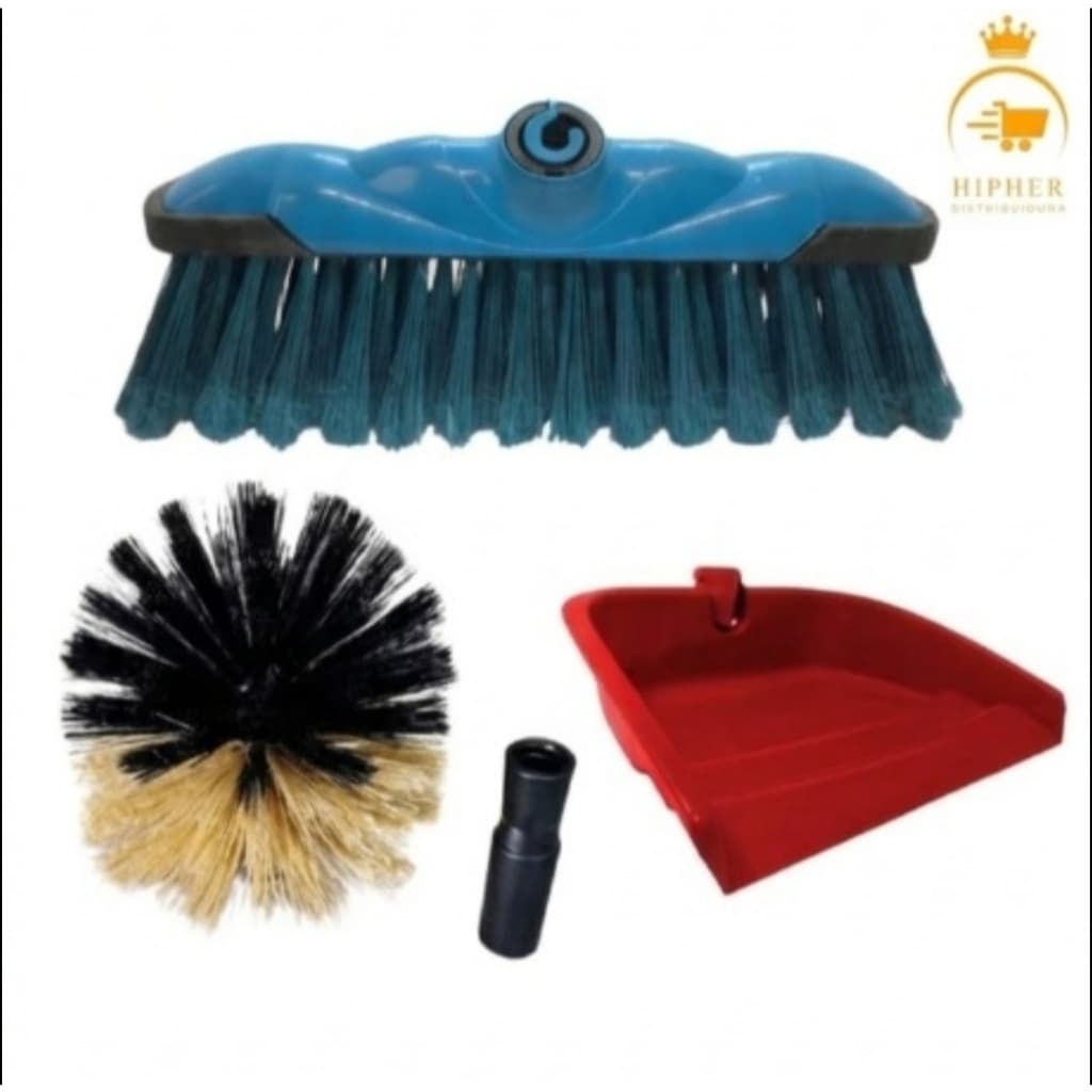 kit Vassoura Limpa pedra + Limpa teto + Pá articulada.