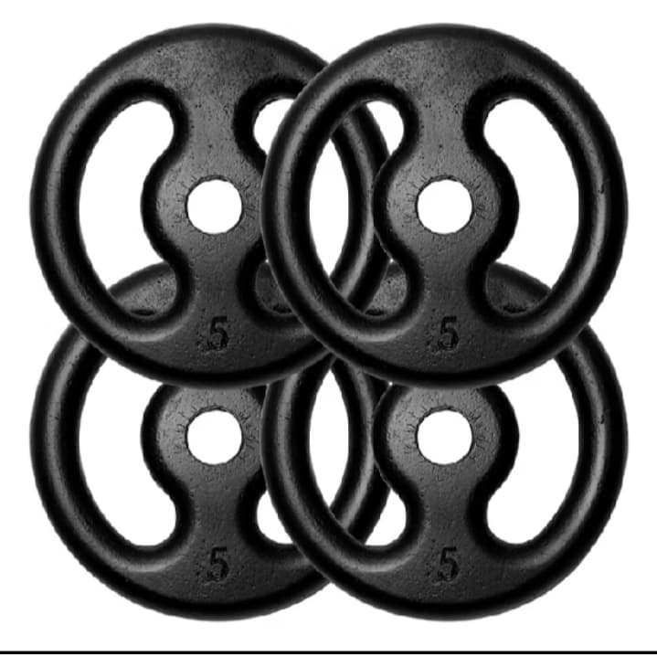 2 pares de anilhas de 5kg pintada (4 x 5kg ) pra vc que deseja fazer seus exercicios  com qualidade em casa ou academia