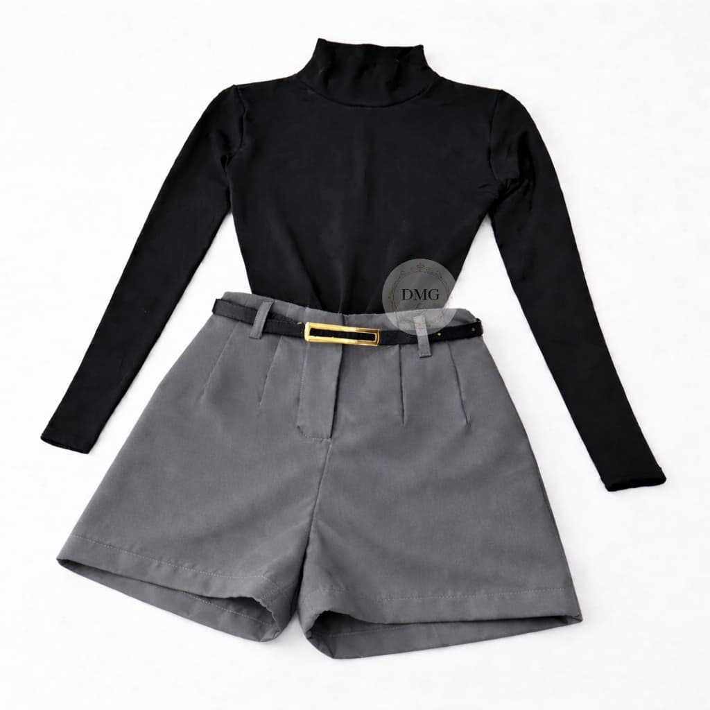 Conjunto Feminino Body Gola Alta + Short Alfaiataria - ENVIO IMEDIATO !