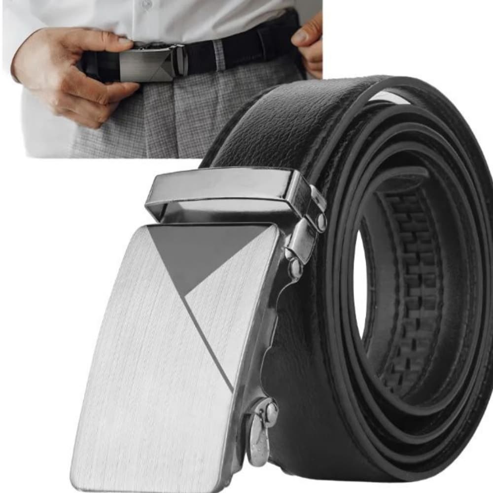 CINTO MASCULINO PRETO AUTOMÁTICO - COURO CINTETICO