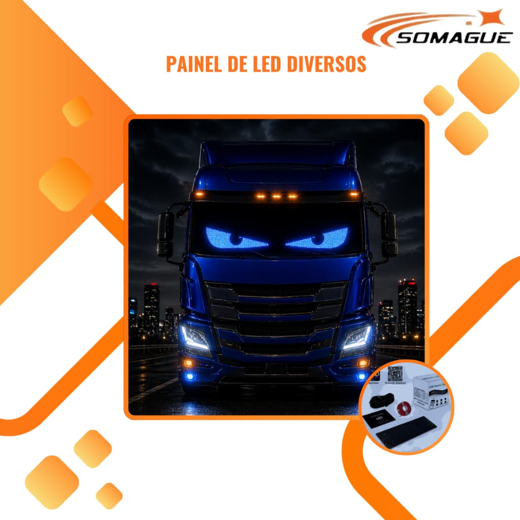 Painel Led Letreiro Matriz Digital Bluetooth Flex Carro 5v