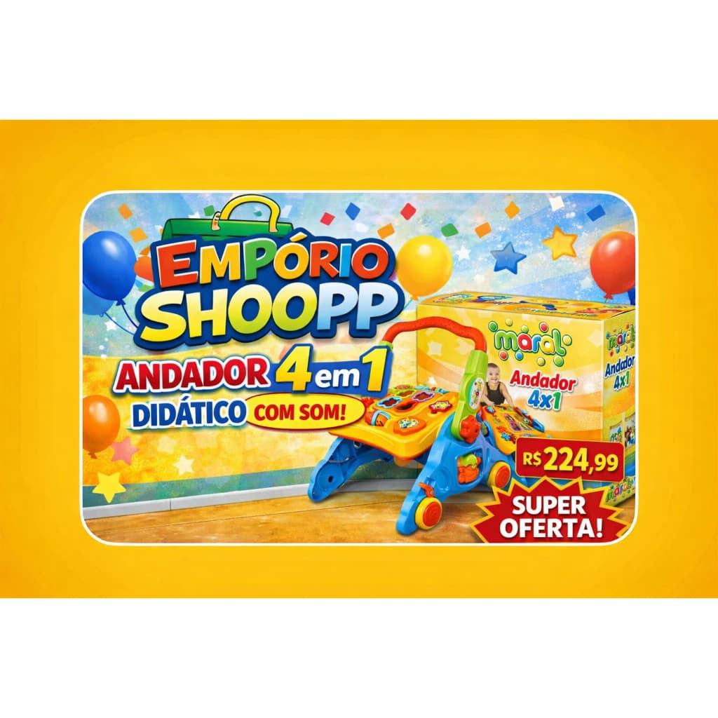 Andador Bebê E Mesa Didático 4 Em 1 Com Som Brinquedo Infantil