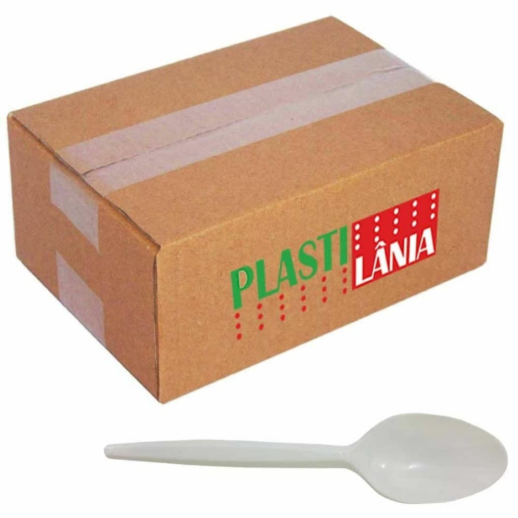 Colher para Refeição Descartável Plastilânia 16,5cm Caixa com 1000 Unidades