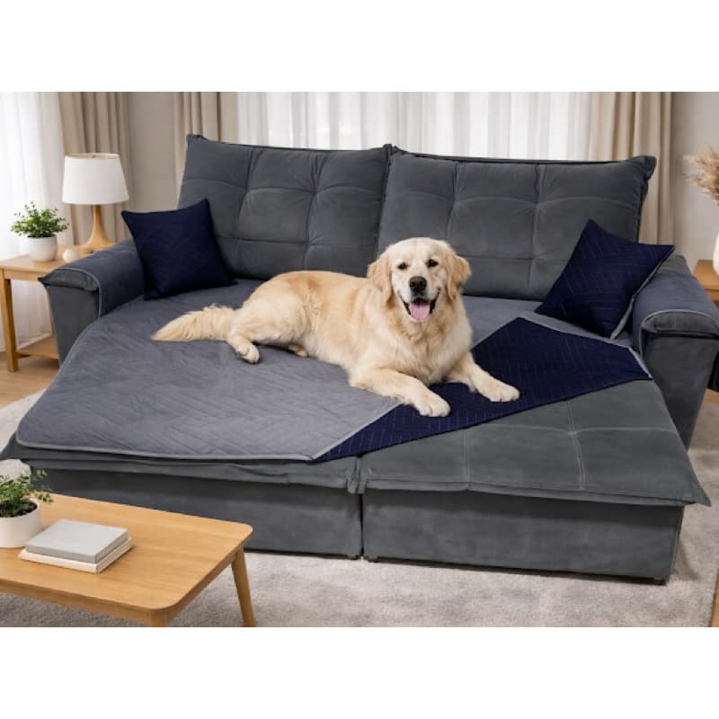 PROTETOR PET IMPERMEÁVEL PARA SOFÁ 2 LUGARES 2.50m DUPLA FACE